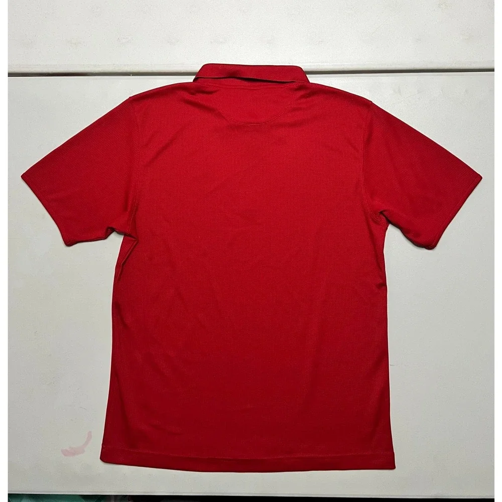 The North Face Polo Shirt Men M Red VaporWick 1/4‎ Zip Grid Texture Performance